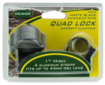 35049 Weaver Mounts 49048 Quad Lock Extension Extra High 1" Diameter Matte Black