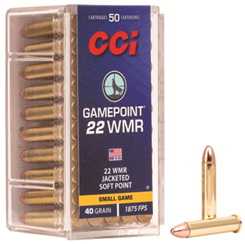 Cci/speer 35097 CCI 0022 22Win Mag 40GR Gamepoint Jacketed Soft Point 50Box/40Case