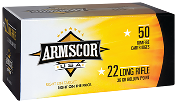 36GRHVHP Armscor 50015PH Rimfire  22 LR 36 gr High Velocity Hollow Point (HVHP) 50 Bx/ 10