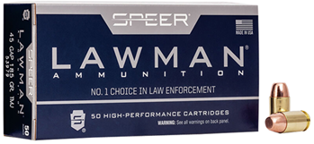 Cci/speer 35502 Speer Ammo 53979 Lawman  45 GAP 185 gr Total Metal Jacket (TMJ) 50 Bx/ 20 Cs