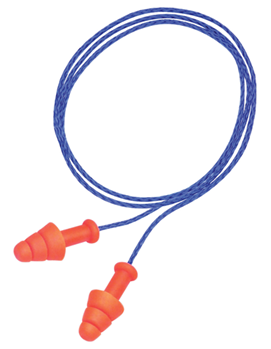 36909 Howard Leight R01520 Multiple Use Smart Fit Earplugs 25 dB Blue Cord/Orange Plug