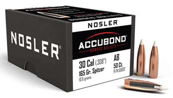 Nosler 36969 55602 NOSLER 30 CAL 165GR ACCUBOND 50CT
