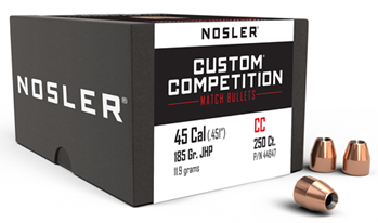 36975 Nosler 44847 Custom Competition  .45 Cal .451 185 gr Jacketed Hollow Point (JHP)