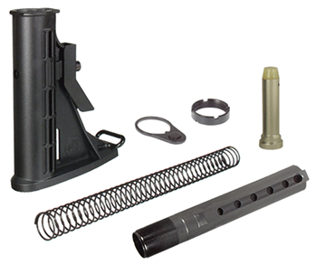 Lake City 37023 UTG Pro RBU6BM Mil-Spec Rifle AR15/M16 Buttstock Kit Polymer/Aluminum Black