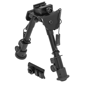 Lake City 37106 UTG TL-BP78 Tactical Bipod with Rubber Feet Black Aluminum 6.1-7.9"
