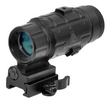 Lake City 37345 UTG SCP-MF3WEQS Magnifier 3x 25mm Obj 2" Eye Relief  Black