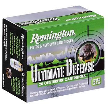 3794 Remington Ammunition 28957 Ultimate Defense  40 S&W 165 gr Brass Jacket Hollow P