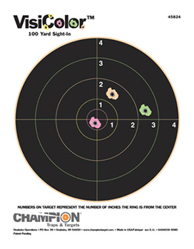 Champion Traps 38777 Champion Targets 45824 VisiColor Interactive Paper Target 8" Bullseye 10 Pack