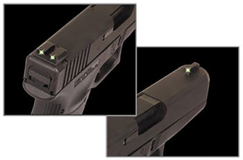 39359 Truglo TG231G2 Tritium Pistol Night For GLOCK 10mm/45 Cal Green Front/Rear