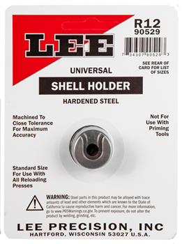40781 Lee Precision 90529 Shell Holder Universal #12 Steel Capacity 1 Casing