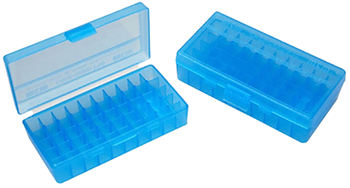 Mtm Molded Prod 42357 MTM Case-Gard P50-9M-24 Case-Gard P-50 Multi-Caliber Handgun Clear Blue Polyprop