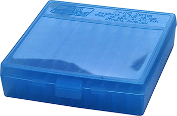 Mtm Molded Prod 42362 MTM Case-Gard P-100-45-24 Case-Gard P-100 Multi-Caliber Handgun Clear Blue Polyp