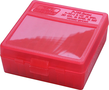Mtm Molded Prod 42411 MTM Case-Gard P-100-3-29 Case-Gard P-100 Multi-Caliber Handgun Clear Red Polypro