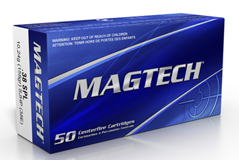 43095 Magtech 38E Range/Training  38 Special 158 gr Semi-Jacketed Hollow Point (SJHP)