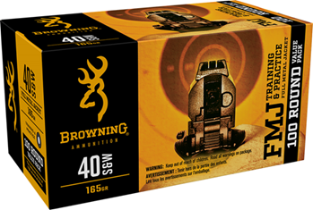 Browning Ammuni 44527 Browning Ammo B191800404 Training & Practice  40 S&W 165 gr Full Metal Jacket (F