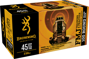Browning Ammuni 44528 Browning Ammo B191800454 Training & Practice  45 ACP 230 gr Full Metal Jacket (F