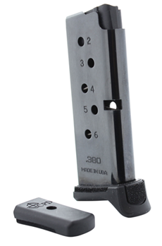 C Products Defe 45225 DuraMag 6X38141205RCPD Replacement Magazine  Black Detachable 6rd 380 ACP for Ru