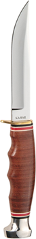 Kabar 46371 Ka-Bar 1232 Hunter  4" Fixed Clip Point Plain 5Cr15MoV SS Blade Stacked Leather