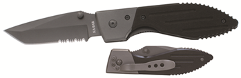 Kabar 46512 Ka-Bar 3075 Warthog  3" Folding Tanto Part Serrated 420HC SS Blade Black G10 Han