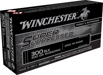 Winchester Ammu 46613 Winchester Ammo SUP300BLK Super Suppressed  300 Blackout 200 gr Open Tip Range 2