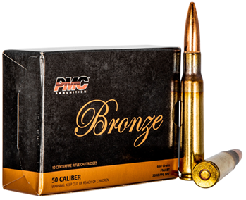 Pmc 47078 PMC 50A Bronze  50 BMG 660 gr Full Metal Jacket Boat-Tail (FMJBT) 10 Bx/ 20 Cs
