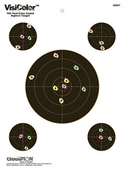 Champion Traps 47747 Champion Targets 45827  VisiColor Interactive Paper Target 8" Sight-In Bullseye