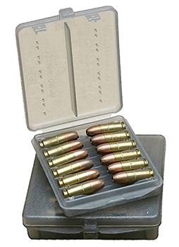 Mtm Molded Prod 48001 MTM Case-Gard W18-45-41 Ammo Wallet  Handgun 45 ACP 18rd Clear Smoke Polymer