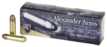 A-B400FPBOX Alexander Arms AB400FPBOX Rifle Ammo  50 Beowulf 400 gr Flat Point (FP) 20 Bx/ 1