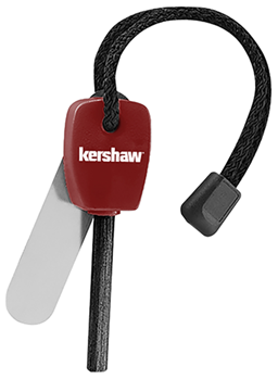 48586 Kershaw 1019 Fire Starter Magnesium Alloy w/Steel Striker Black/Red