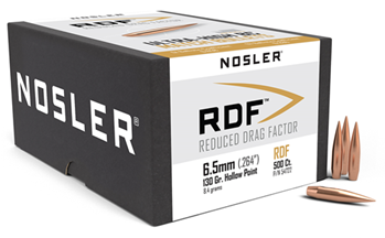 50355 Nosler 54722 RDF  6.5 Creedmoor .264 130 gr Hollow Point Boat-Tail (HPBT) 500 Pe