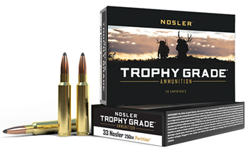 50371 Nosler 60134 Trophy Grade  33 Nosler 250 gr Partition (PT) 20 Bx/ 10 Cs