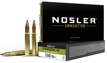 50398 Nosler 40393 E-Tip  9.3mmx62 Mauser 250 gr E-Tip Lead-Free 20 Bx/ 10 Cs