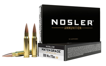 50407 Nosler 60132 Match Grade RDF 308 Win 175 gr Hollow Point Boat-Tail (HPBT) 20 Bx/
