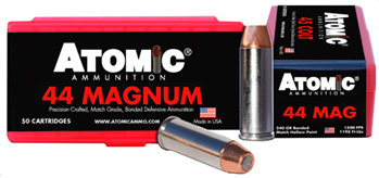 Atomic Ammuniti 50441 Atomic 00440 Pistol  44 Rem Mag 240 gr Bonded Match Hollow Point 50 Bx/ 10 Cs