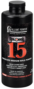 Alliant Powder/ 50580 Alliant Powder RELODER15 Rifle Powder Reloder 15 Rifle Multi-Caliber Medium Rifl