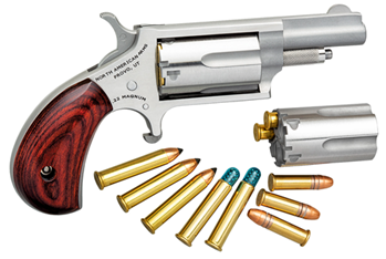 North American Arms 22 MAGNUM NAA 22MC 22 Mag w/22LR Cylinder 1.62" 5rd Rosewood Grip Matte SS