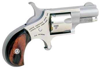 North American Arms  NAA 22S NAA 22 Short Mini-Revolver 1.12" 5rd Rosewood Grip SS