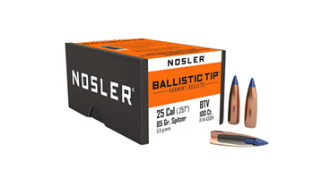 51334 Nosler 43004 Ballistic Tip Varmint 25 Cal. .257 85 gr Spitzer Point 100 Per Box