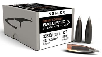 51480 Nosler 51200 Ballistic Silvertip  338 Cal .338 200 GR Spitzer Point 50 Per Box