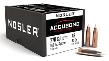 51523 Nosler 54765 AccuBond  270 Caliber .277 140 GR Spitzer Point 50 Per Box