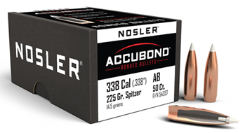 51526 Nosler 54357 AccuBond  338 Cal .338 225 GR Spitzer Point 50 Per Box