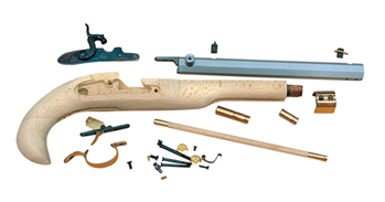 Traditions Inc KENTUCKY Trad KP50602 Kentucky Pistol Kit Cap Lock 50 BlkPwdr 10" Fxd Sights H-Wood Stk