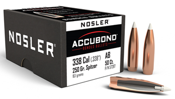 54379 Nosler 57287 AccuBond  338 Cal .338 250 GR Spitzer Point 50 Per Box