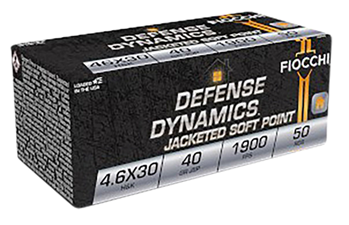 Fiocchi Ammunit 54473 Fiocchi 46EXB Defense Dynamics Match 4.6x30mm H&K 40 gr Jacketed Soft Point (JSP