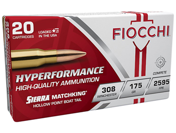 Fiocchi Ammunit 54476 Fiocchi 308MKD Exacta 308 Winchester/7.62 NATO 175 GR Sierra Match King 20 Bx/ 1
