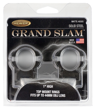 55357 Weaver Mounts 49305 Grand Slam Scope Ring Set For Rifle High 1" Tube Matte Black