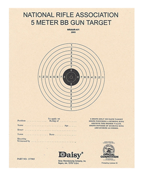 55771 Daisy 408 NRA 5-Meter Target  Bullseye Paper Hanging 5 Meters Air Rifle Black/Wh