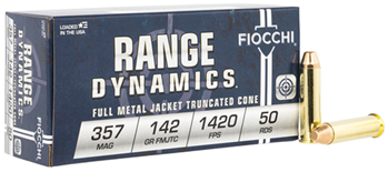 Fiocchi Ammunit 55843 Fiocchi 357F Range Dynamics  357 Mag 142 gr Full Metal Jacket Truncated-Cone (TC