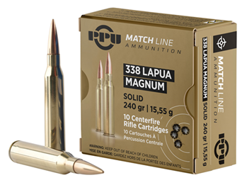 Tr&z Usa Tradin 56403 PPU PPM338 Match  338 Lapua Mag 240 gr Copper Solid 10 Bx/ 20 Cs
