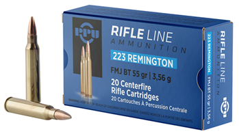 Tr&z Usa Tradin 56517 PPU PP223F1 Standard Rifle  223 Rem 55 gr Full Metal Jacket Boat-Tail (FMJBT) 20
